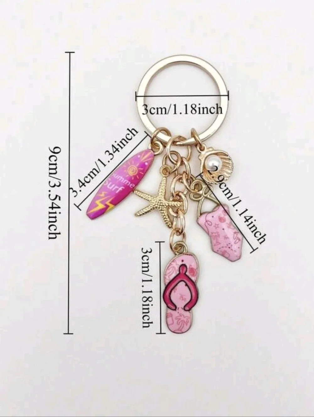 Beach Theme Bag Charm/ Keychain NEW